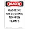 Signmission OSHA Danger, Gasoline No Smoking No Open Flames, 10in X 7in Decal, 7" W, 10" L, Portrait OS-DS-D-710-V-2368 - alternate 1
